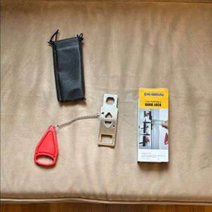 Portable Door Lock with Red Handle - Purchased from Amazon, brand new